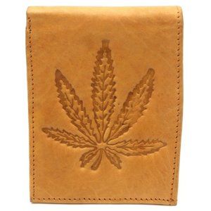 Bifold Wallet with Marijuana Leaf Design